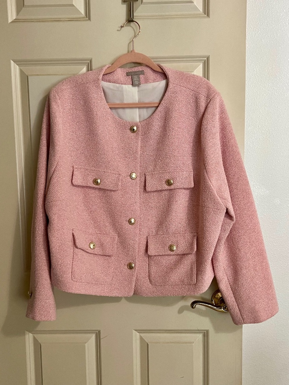 Plus Size Pink Tweed Lady Jacket from H&M
